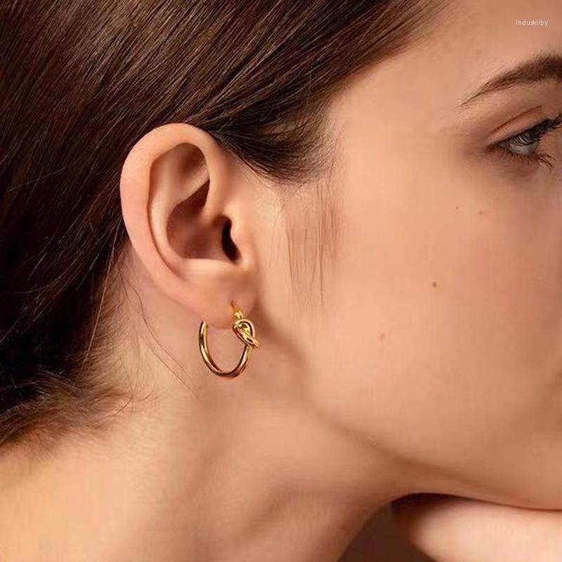 

Hoop Earrings & Huggie For Women 2023 French Knotting Design Niche Temperament Simple Fashion Woman OrnamentsHoop Indu22