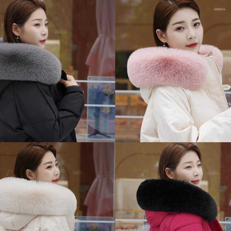 

Scarves Faux Fur Collar Fashion Scarf For Women MultiColor Hood Decor Warm Black