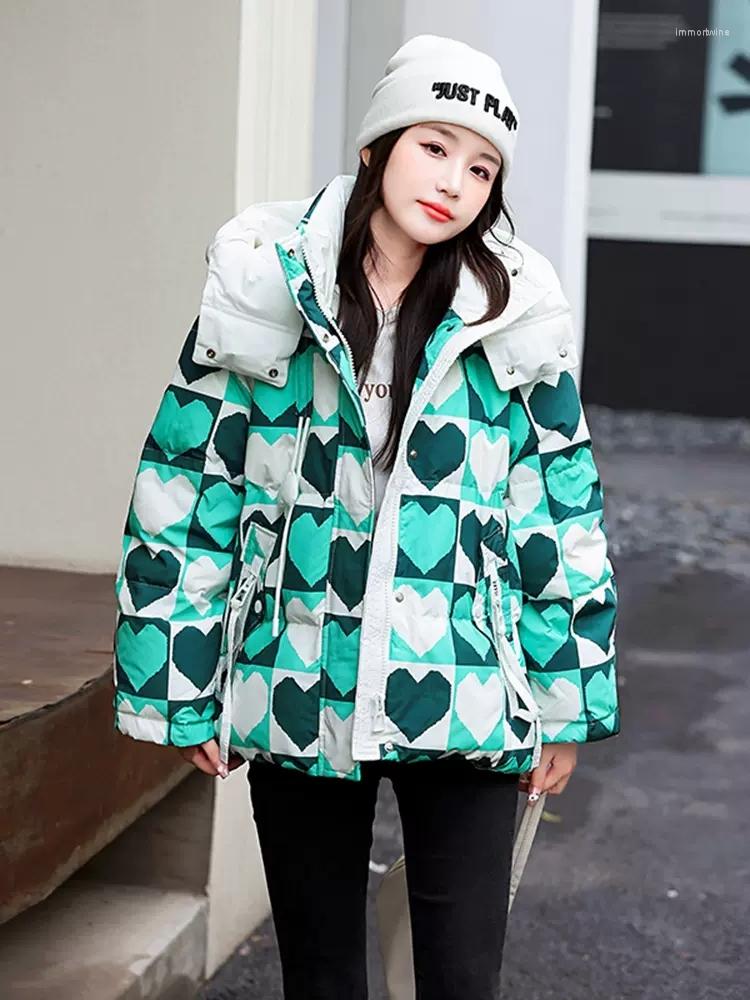 

Women's Trench Coats Winter Korean Fashion Down Jackets Women Thick Warm Short Hooded For Chic Cotton-padded Clothes Female Parkas, Blue