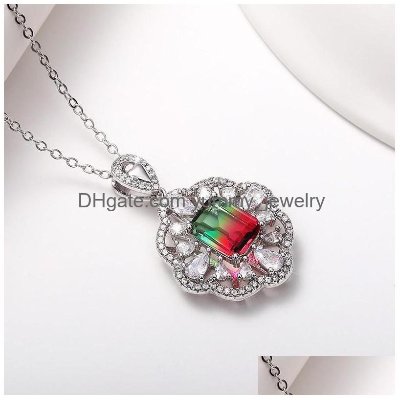 

Pendant Necklaces Caoshi Unique Wedding Party Statement Jewelry For Bride Exquisite Flower Shaped Necklace Women Daily Wear Drop Del Dhvlc