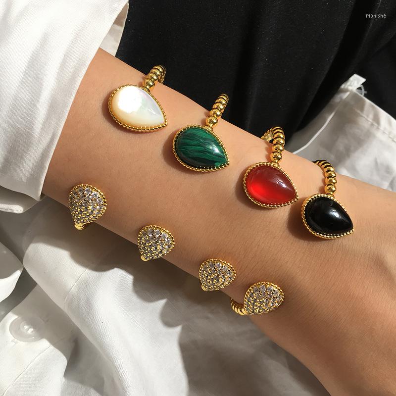 

Bangle Bilincolor Trendy Golden CZ Waterdrop Charm For Women