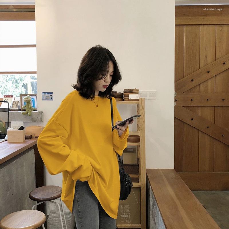 

Women's T Shirts Plus Size Spring Autumn Solid Simple Oversized Tshirt Harajuku Long Shirt Women Kawaii T-shirts Sleeve Tops, Black