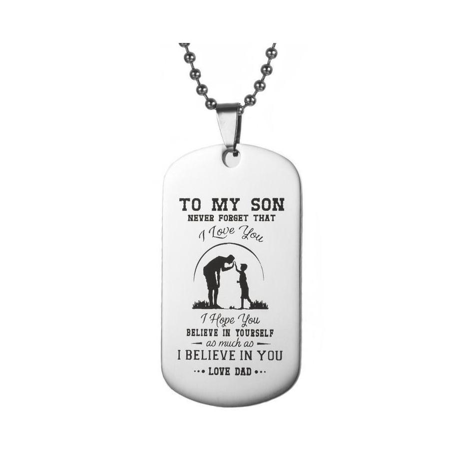 

Pendant Necklaces Stainless Steel Tag Necklace To My Son Letter Military Artifact Trend Jewelry Accessories Drop Delivery Pendants Dhgzr