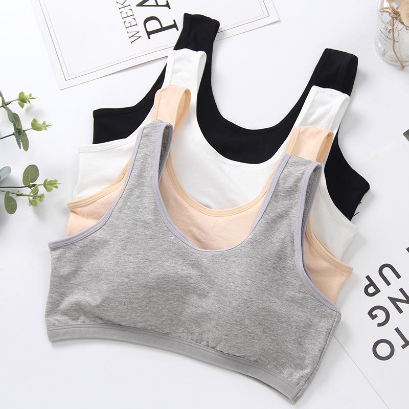 

Bras Japanese Style Cute Underwear Women Student High School Girl Bra Push Up Without Bracket Cotton Growth Period BraBras, White
