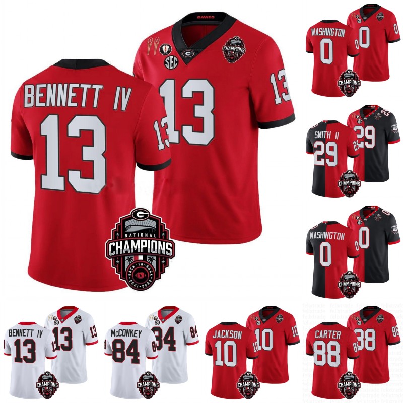 

2023 National Champions Football Jersey Stetson Bennett IV NCAA College Georgia Brock Bowers Ladd McConkey Kenny McIntosh Edwards Bulldogs Darnell Washington, Womens red + 2023 s-xxl