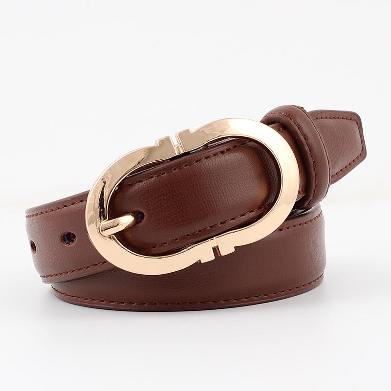 

Belts Leather For Women Fashion Jeans Classic Retro Simple Round Buckle Belt Female Pin Black Coffee Blue Sword Luxury Punk RiemBelts