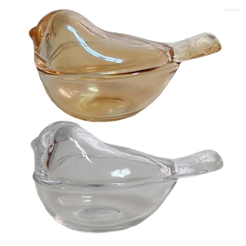 

Jewelry Pouches Bags D0LC Glass Trinket Boxes Bird Shape Holder Ring Earrings Storage Case Animal Desk Ornament For Women Kenn22