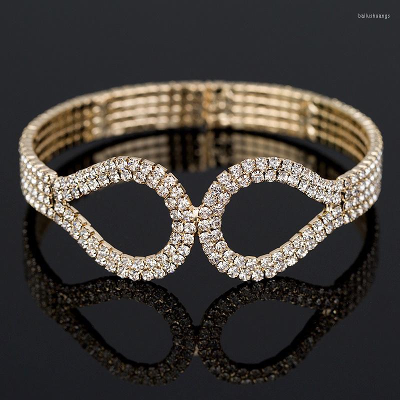 

Bangle Crystal Gold Color Austrian Bracelets & For Women Fashion Jewelry Girl's Gift Wholesale #B068