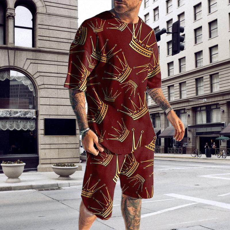 

Men's Tracksuits Mens Short-sleeve T Shirts Summer Oversized 2 Piece Set Male 2023 Trend Shorts Outfit Jogger Clothes