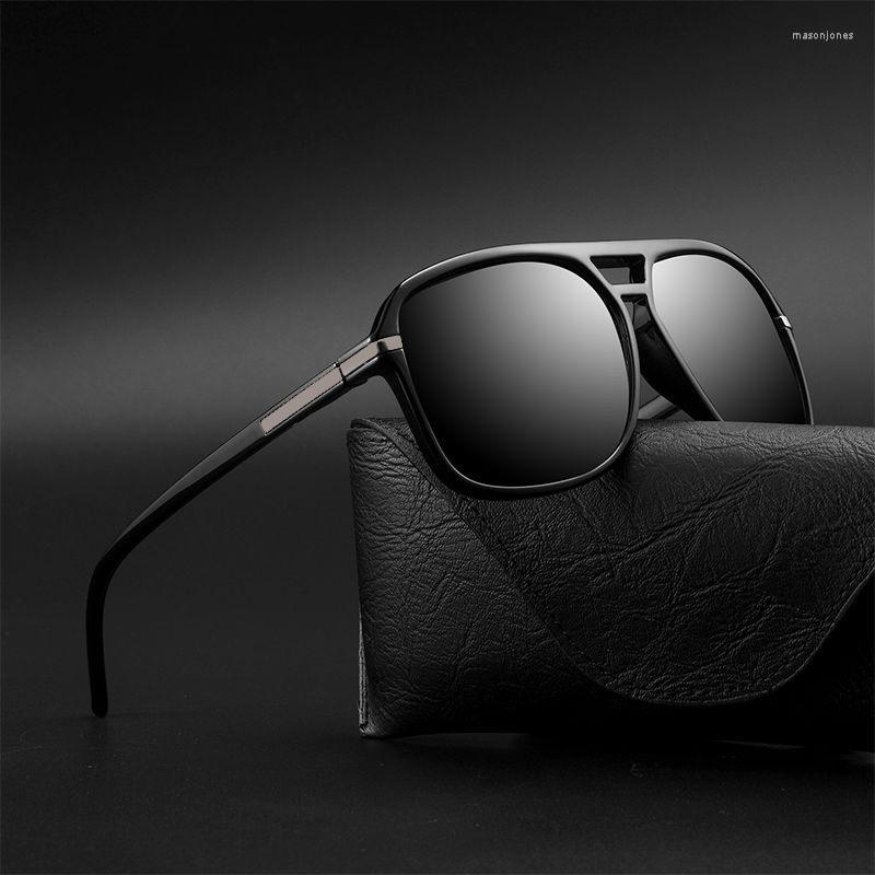 

Sunglasses Fashion Men Driving Polarized Mirror Black Frame Fishing Glasses