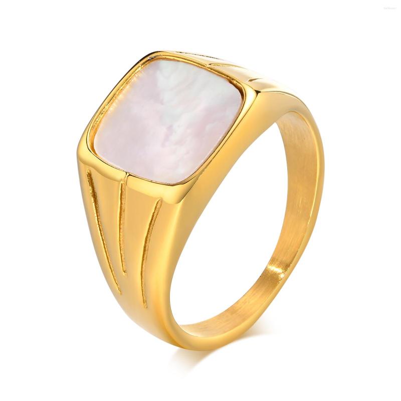 

Wedding Rings Punk Creative Square Ring For Women Gold Color Stainless Steel Engagement Femal Jewelry Gift