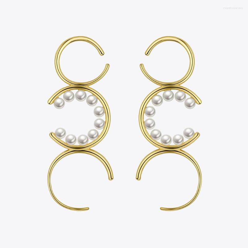 

Stud Earrings ENFASHION C Shape Pearl For Women Gold Color Punk Minimalist Earings Fashion Jewelry 2023 Year Pendientes 1033