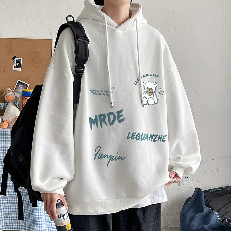

Men's Hoodies 2023 Autumn Spring Black White Print Men's Oversize 4XL 5XL Sweatshirts Hip Hop Punk Streetwear Casual Pullover, Hw21524 1