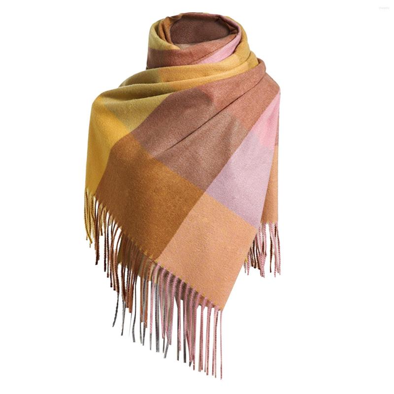 

Scarves Womens Lightweight Fall Autumn Winter Scarf Classic Plaid Colorblock Warm Soft Large Blanket Fringe