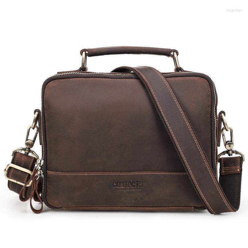 

Waist Bags Design Genuine Cowhide Men's Messenger Travel Hologram Bag Harness Fashion Shoulder Luxury Handbag High-quality, Brown