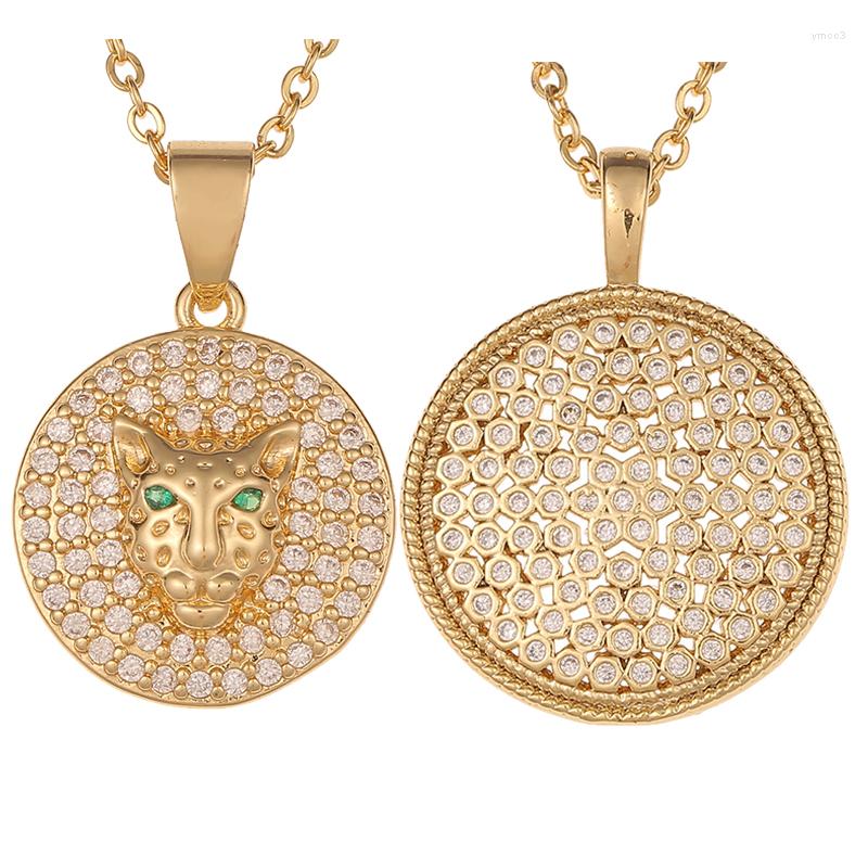 

Pendant Necklaces Punk 2023 Gold Color Leopard Head Necklace Hip Hop Zircon Choker Street Style Cool Animal Metal Jewery