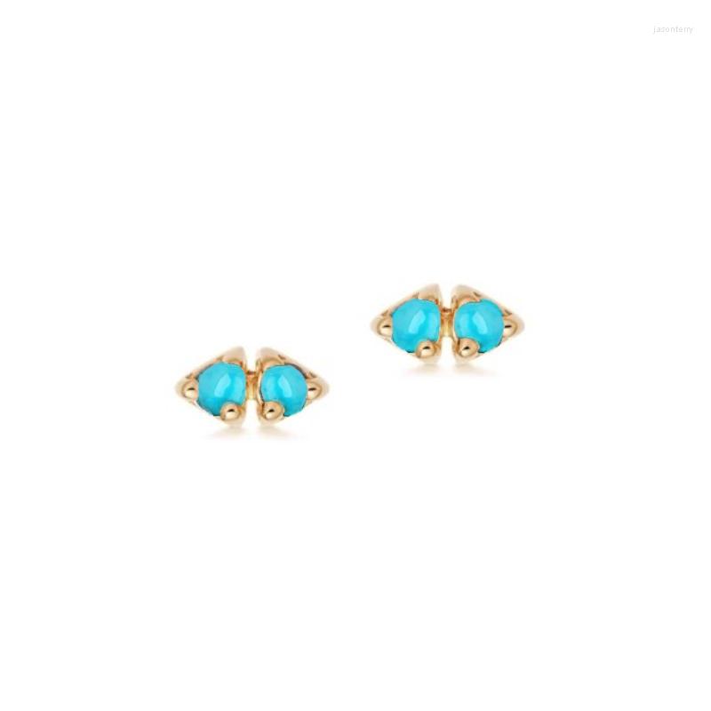 

Hoop Earrings Turquoise Blue Zircon Earring Fashion Jewelry Geometric Stud Piercing Cartilage Girl Gifts Accessories