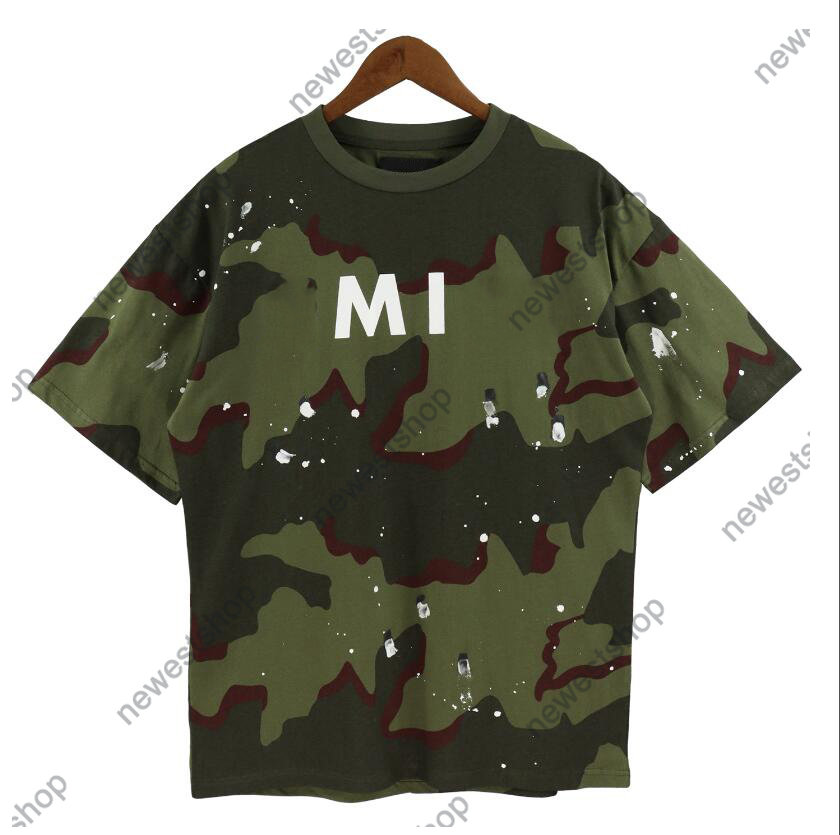 

2023 Men's Plus Tees & Polos designer Round neck letter printed polar style t shirts summer wear with street pure cotton camouflage tee, Green