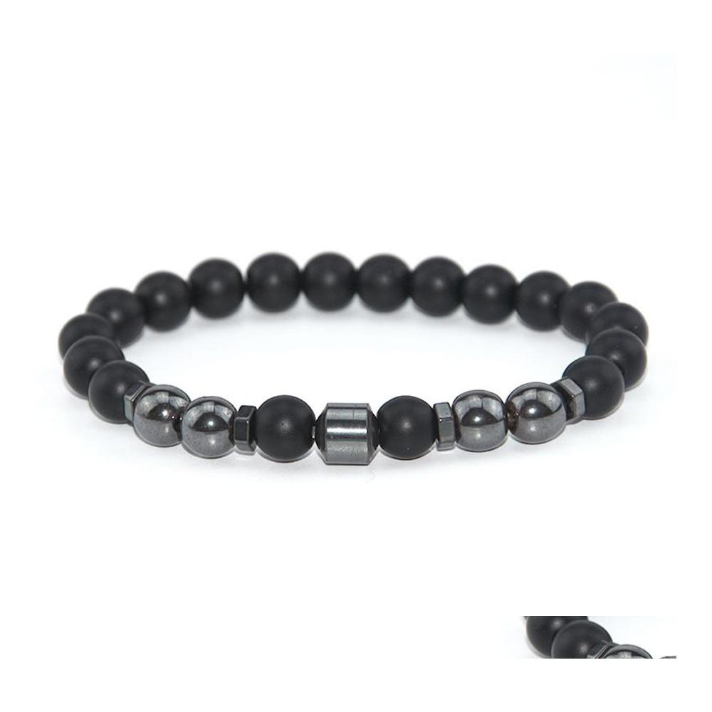 

Charm Bracelets Classical Fashion Accessories Border Black Matte Stone Magnet Force Of The Pieces Bracelet Jewelry Unisex Luckyhat D Dhvfo