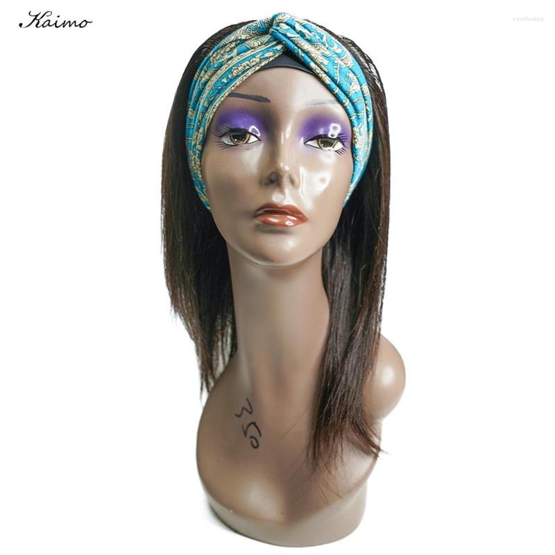 

Straight Headband Human Hair Wigs #1B Headbands Wig Brazilian Remy Beginner Friendly No Glue Gel Lace 150%, Picture shown