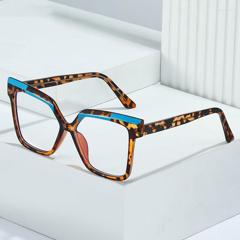

Sunglasses TR90 Anti Blue Light Blocking Stitching Color Optical Glasses Frame For Ladies Fashion Computer