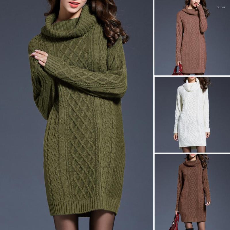 

Active Shirts 2023 Turtleneck Long Sleeve Sweater Dress Women Autumn Winter Loose Tunic Knitted Casual Pink Gray Clothes Solid Dresses Red, White