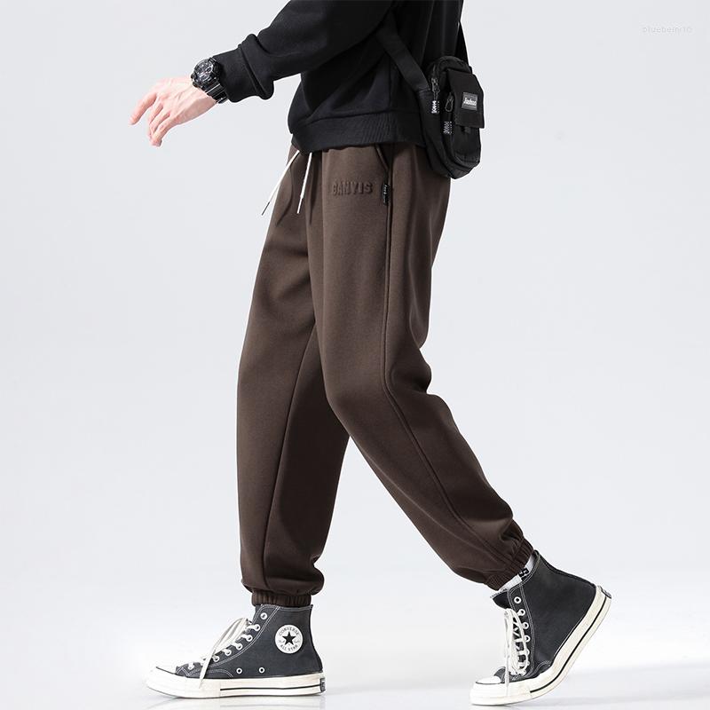 

Men's Pants -5XL Harem Man Elastic Waist Letters Embroried Winter Autumn Casual Trousers Loose Fit Streetwear Warm Clothing Male, Black