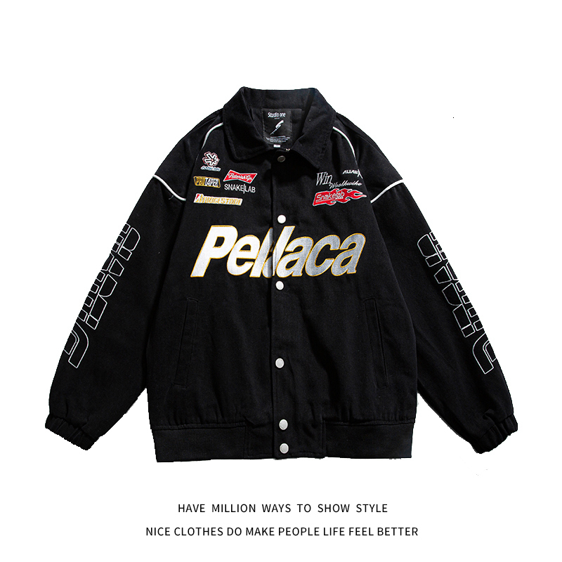 

Women's Jackets Race Moto High Quality Cotton Denim Jacket Oversize Women Coaches Baseball Bomber Unisex Men Streetwear Stadium Coat Varsity 230202, White