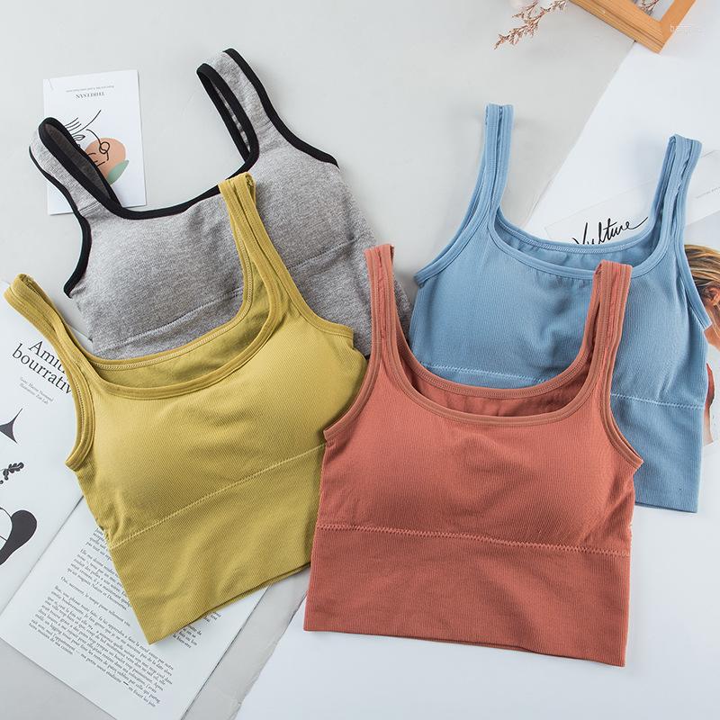 

Yoga Outfit Veqking Seamless Sports Bras Women Beauty Back Bra U-Neck Crop Top With Cheast Pad Running Fitness Workout, Red