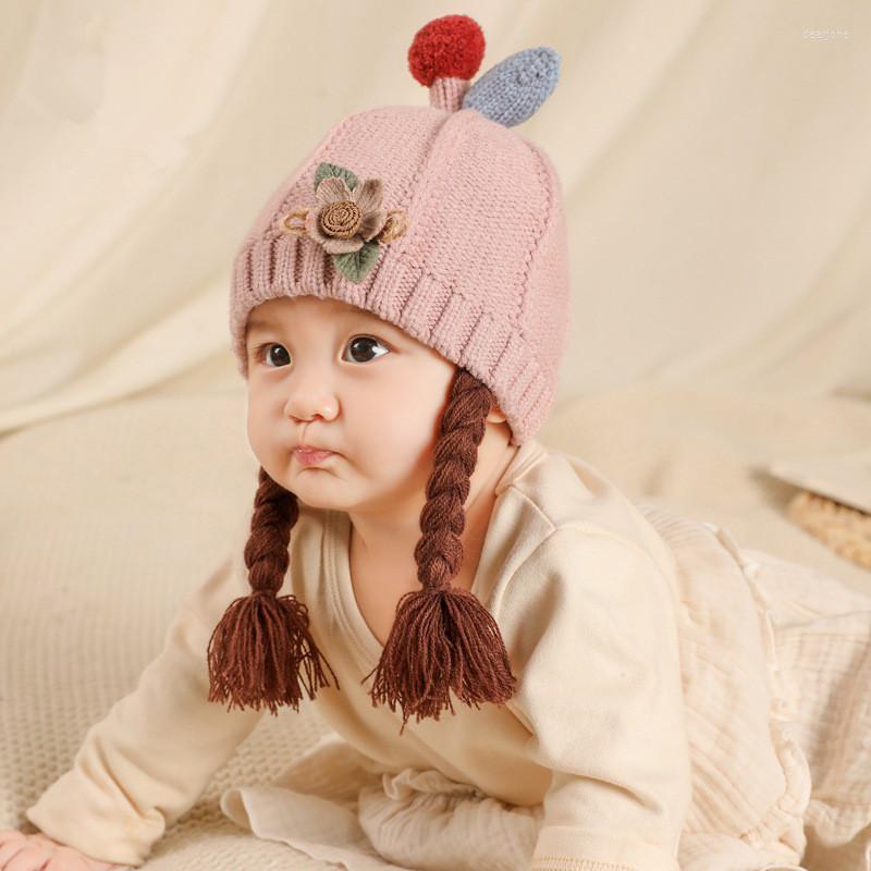 

Hats Autumn And Winter Cartoon Baby Cap Small Pigtail Knit, 18