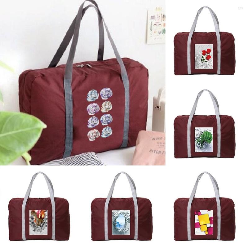 

Duffel Bags Travel Bag Unisex Foldable Duffle Organizers Large Capacity Pack Cubes Portable Luggage Waterproof Accessories, Wine red