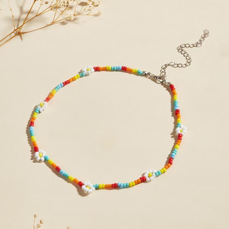 

Choker Rice Bead Flower Adjustable Necklace 2023 Neckalce For Woman Fashion Jewelry Pendientes Mujer