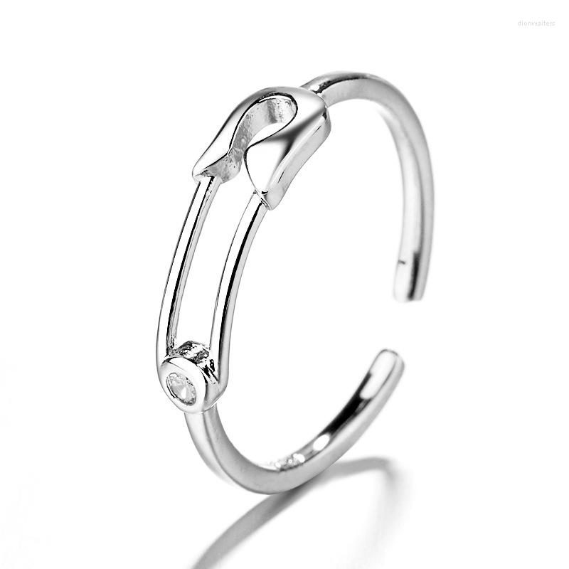 

Wedding Rings Color Fashion For Women Simple Pin Hollow White Zircon Open Ring Party Jewelry Christmas Gift Black Friday