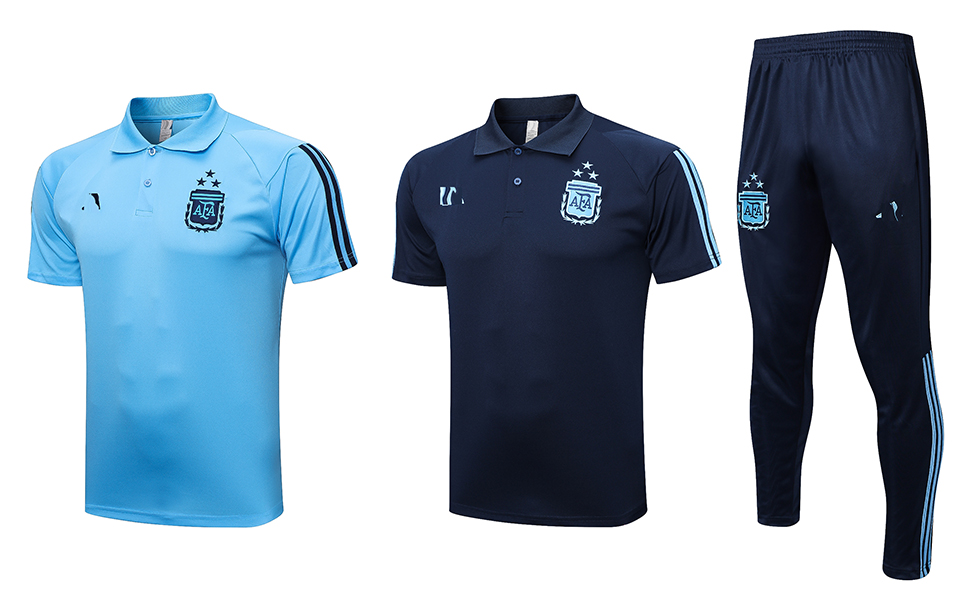 

22 23 Argentina 3 star Soccer Men's Tracksuits LOGO embroidery soccer Training clothing outdoor jogging POLO shirt, No 1