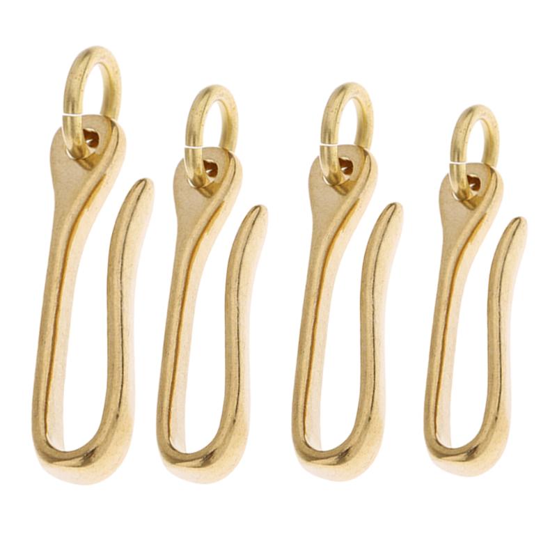 

Keychains 3 Sizes Solid Brass Keychain Key Ring Belt U Hook Wallet Chain Fish