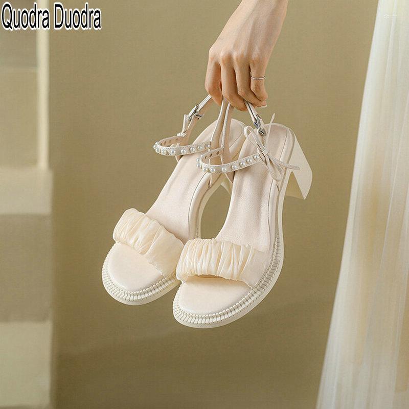 

Sandals Summer Women Shoes Fashion Lady Open Toe Thick Bottom Comfortable Buckle Woman Causal Bowknot String Bead High Heels, Black