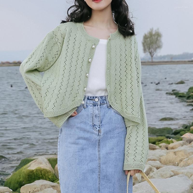 

Women' Knits Cardigan For Women 2023 Women' Sweater Green Spring Autumn Korean Fashion Tops Coat Woman Casual Pull Femme Xhl419