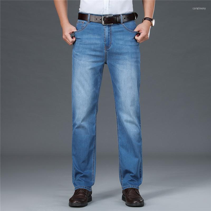 

Men's Jeans 2023 Blue Black Spring/summer Thin Business Youth Straight Trousers Casual Denim Wear