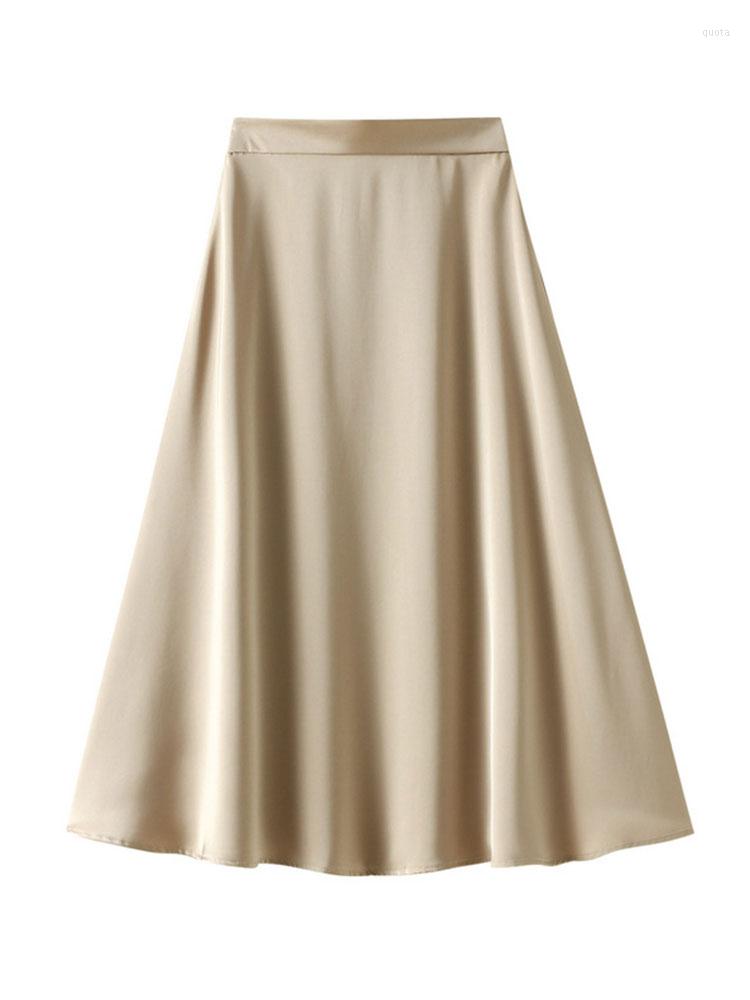 

Skirts Female Clothing Summer Skirt Satin Elegant Women's Long Solid Simple Party Robes Casual Slim Femme Vestido Feminino 2023, Light green