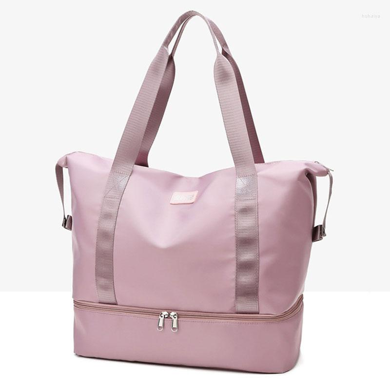 

Duffel Bags Women Travel Bag Big Duffle Handbag Wet Dry Separation Waterproof Sport Fitness Yoga Portable Large Capacity Storage, Black