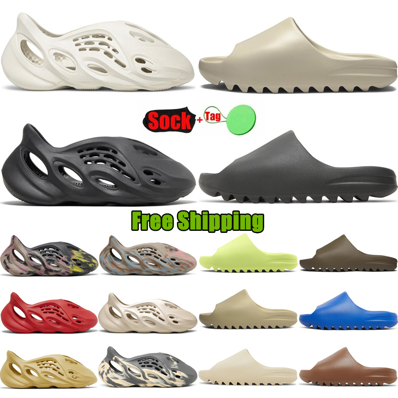 

2023 Slippers Bone Onyx Resin Pure Ochre Holes Foams Runner Designer Slides Sand Vermilion Moon Grey Sandals pantoufle Fashion Mules Slipper foam runners Size 36-45