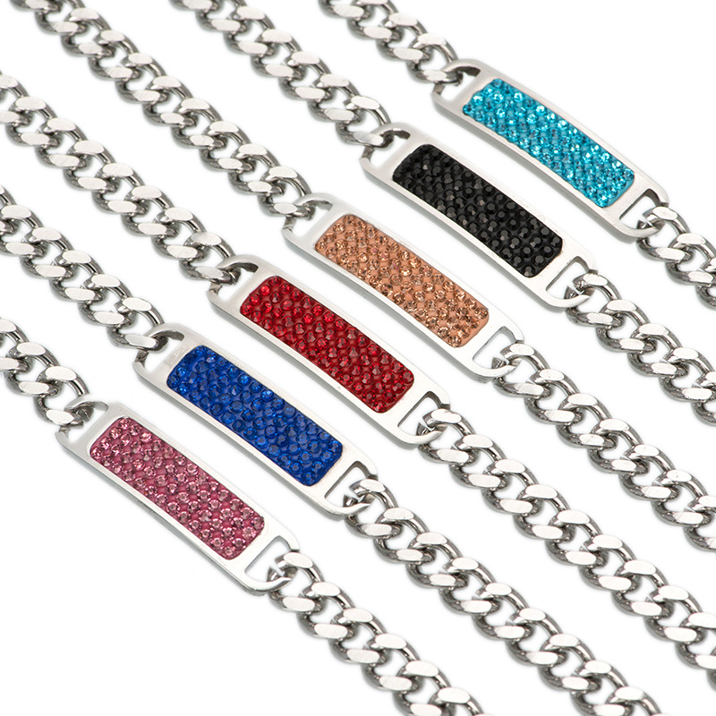 

Fashion Titanium Steel Diamond Chain Bracelet Random Color Chain Bracelet Wholesale Valentine's Day Gift