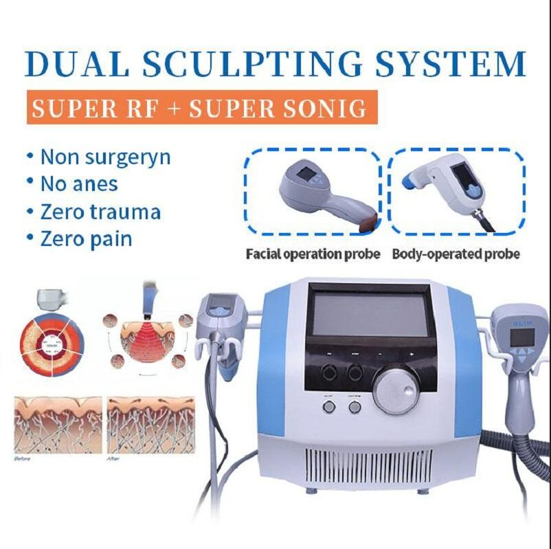 

SPA use slimming fat reduce Rf High-intensity Ultrasound Face Lifting Wrinkle equipment Rf Body Slimming Machine device with 2 handle skinglift