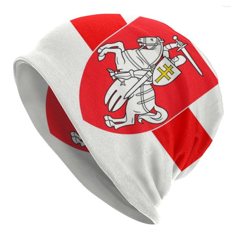 

Berets Belarus White Knight Pagonya Flag Bonnet Beanie Knitting Hats Hip Hop Belarusian Pride Winter Warm Skullies Beanies Caps For Ski