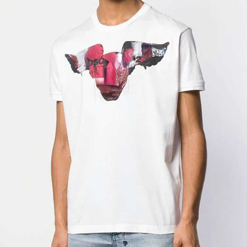 

Cotton t shirt designer hoodie hip-hop wings printed cotton short-sleeved pullover T-shirt men and women round neck sweatshirt loose sweater casual shirts hoody, D2 white