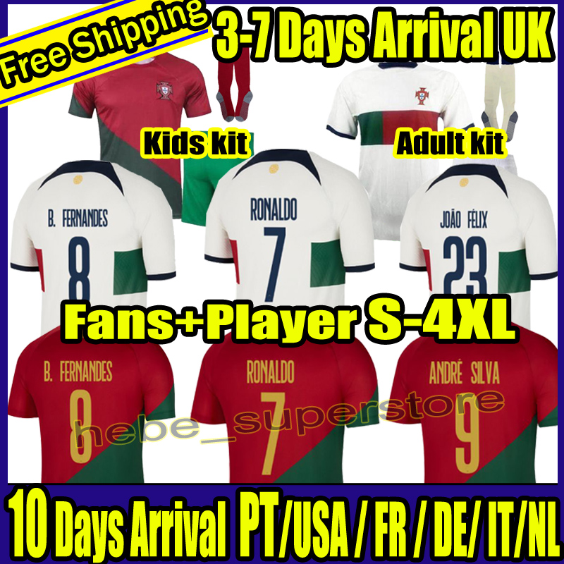 

S-4XL 2022 soccer jerseys Portuguese Bruno FERNANDES DIOGO J. world cup Portuguesa Retro 2022 Joao Felix 22 23 Football shirt BERNARDO Portugieser Men Kids Kit, Home