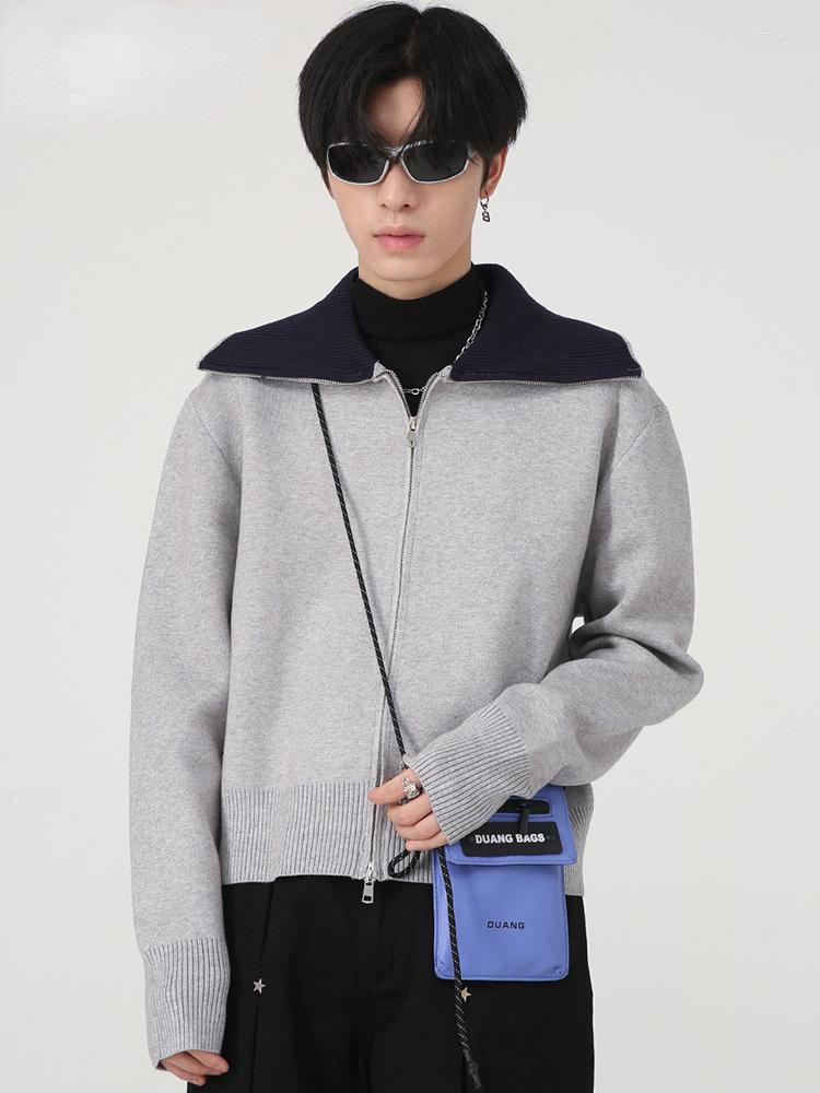 

Men's Sweaters ZCSMLL Men's Sweater Autumn Winter Korean Fashion Color Contrast Double Zipper Long Sleeve Casual Male Tops L57, Black