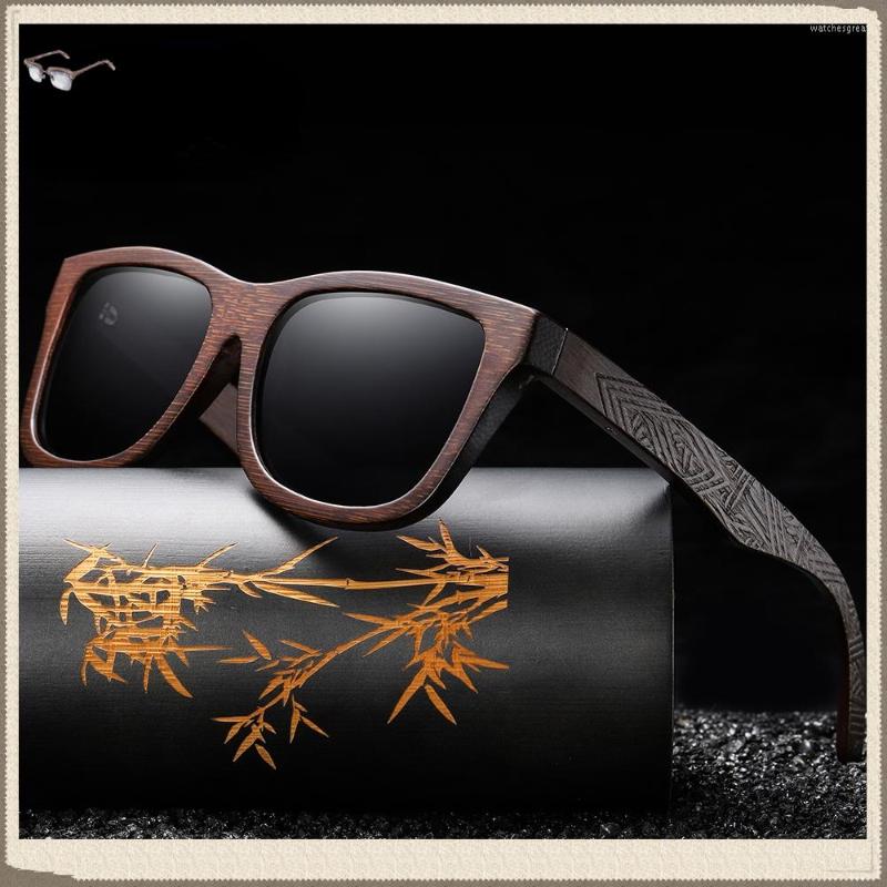 

Sunglasses Vintage Wooden Fashion Bamboo Handmade Polarized Mirror Coating Lenses Eyewear For Men