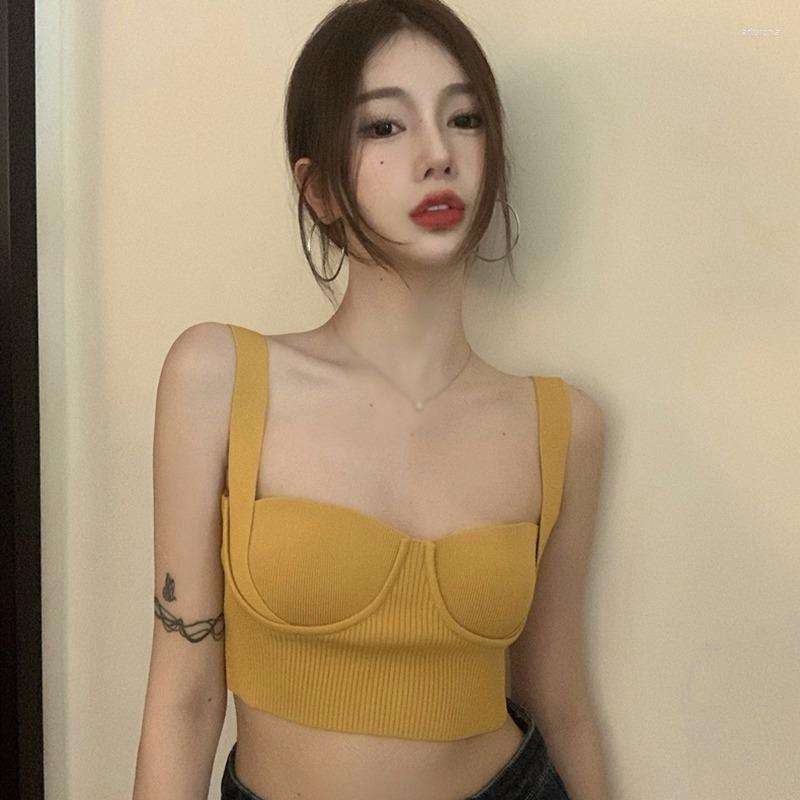 

Women's Tanks Summer Knit Crop Tops For Women Sleeveless Sling Casual Workout Comfortable Breathable Slim Fit T-Shirts