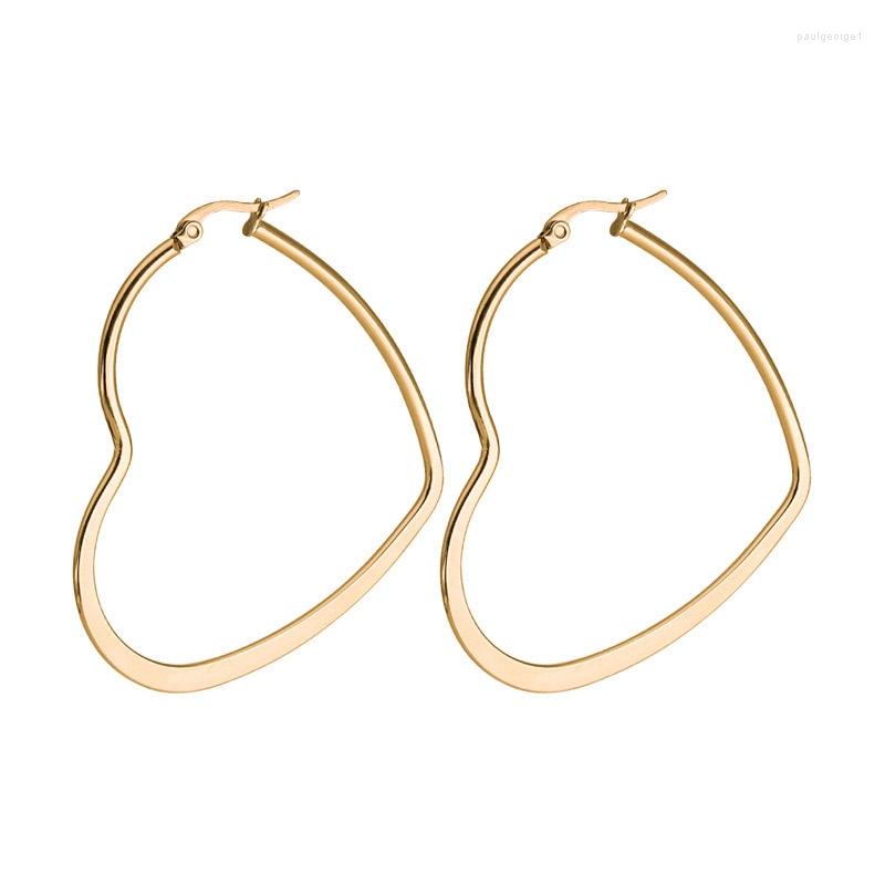 

Hoop Earrings Semitree 316L Titanium Steel Women Fashion Heart Black Punk Earring Statement Jewelry Party Decoration Accessories